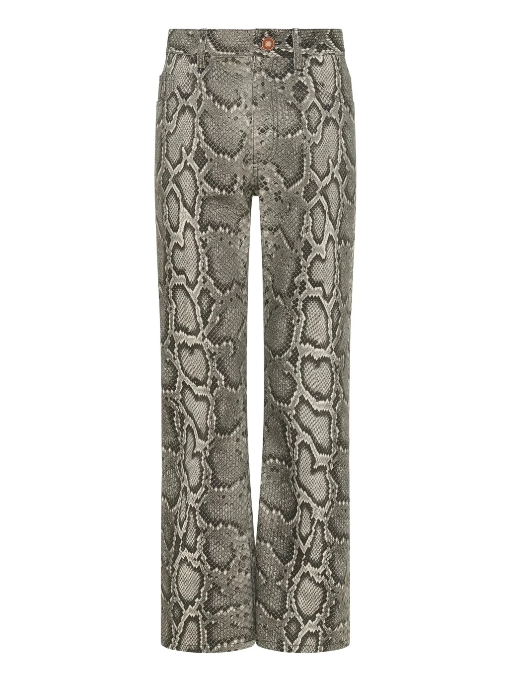 Gabriela Hearst Ezra Bootcut Cropped Jean in Greyscale Recycled Printed Cotton Denim