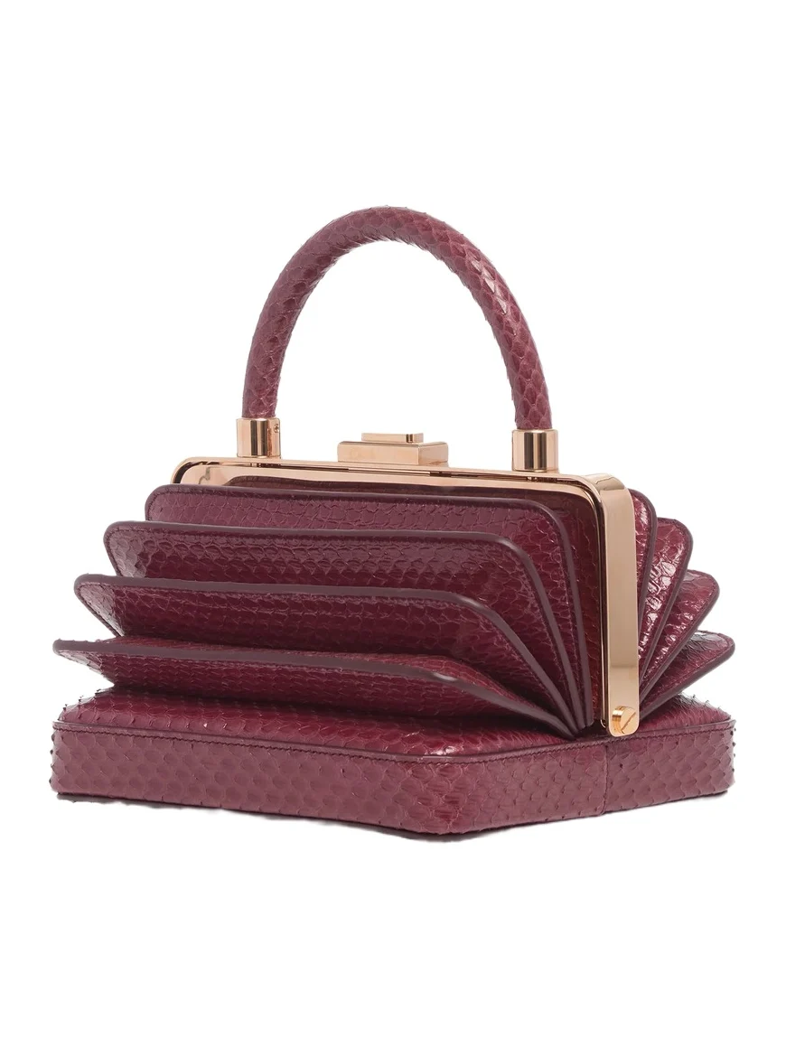 Diana Bag in Bordeaux Snakeskin