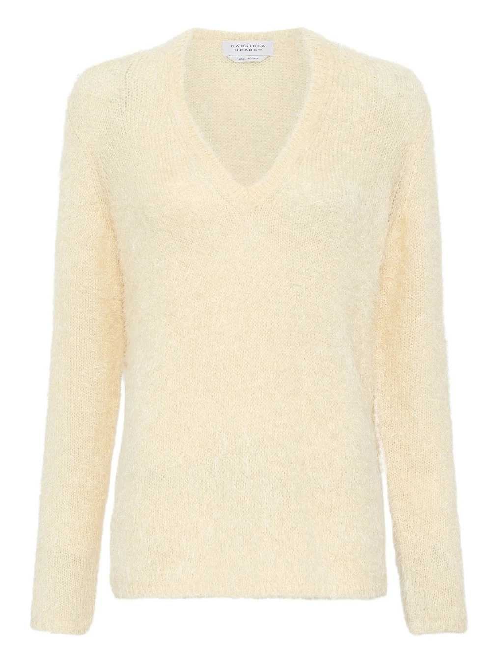 Neoma Knit V-Neck Sweater in Off White Silk Cashmere Neoma Knit V-Neck Sweater in Off White Silk Cashmere