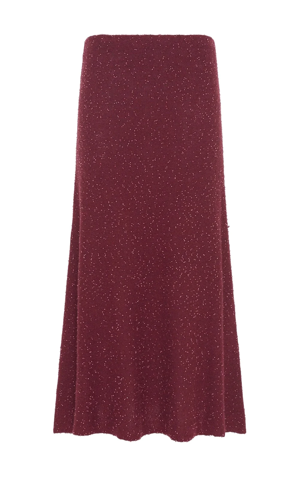 Gabriela Hearst Sabine Knit Midi Skirt in Bordeaux Beaded Cashmere Silk