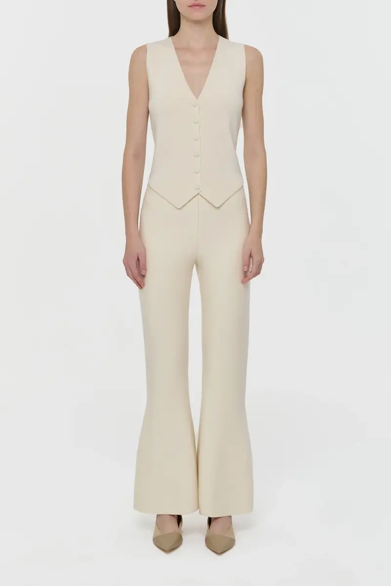 Gabriela Hearst Enso Knit Vest in Off White Merino Wool Cashmere | Thumbnail 2 Gabriela Hearst Enso Knit Vest in Off White Merino Wool Cashmere | Thumbnail 2