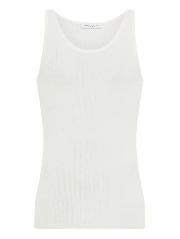 Leiva Knit Tank Top in Ivory Merino Wool