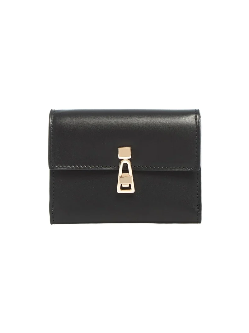 Gabriela Hearst Compact Flat Wallet in Black Leather