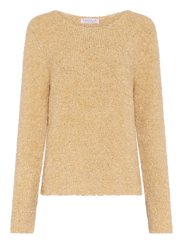 Crescenta Knit Sweater in Hay Silk Cashmere Linen Crescenta Knit Sweater in Hay Silk Cashmere Linen