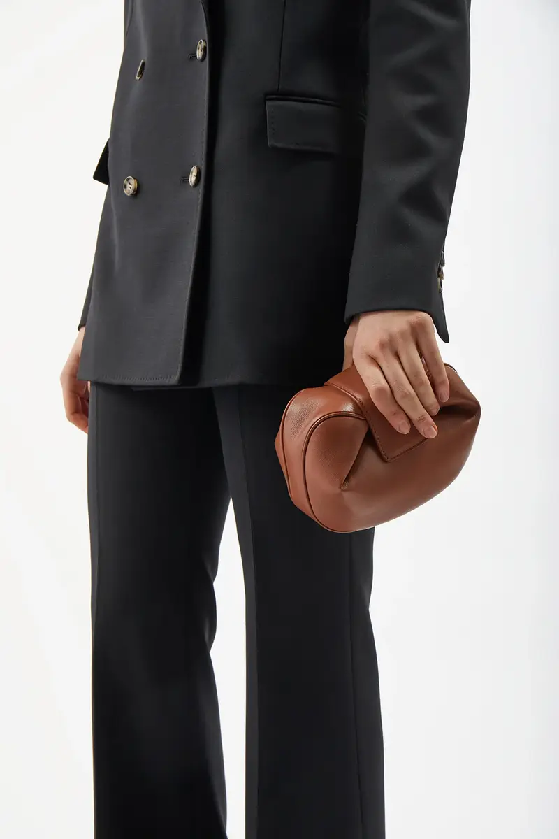 Gabriela Hearst Soft Demi Clutch in Cognac Nappa Leather | Thumbnail 6 Gabriela Hearst Soft Demi Clutch in Cognac Nappa Leather | Thumbnail 6