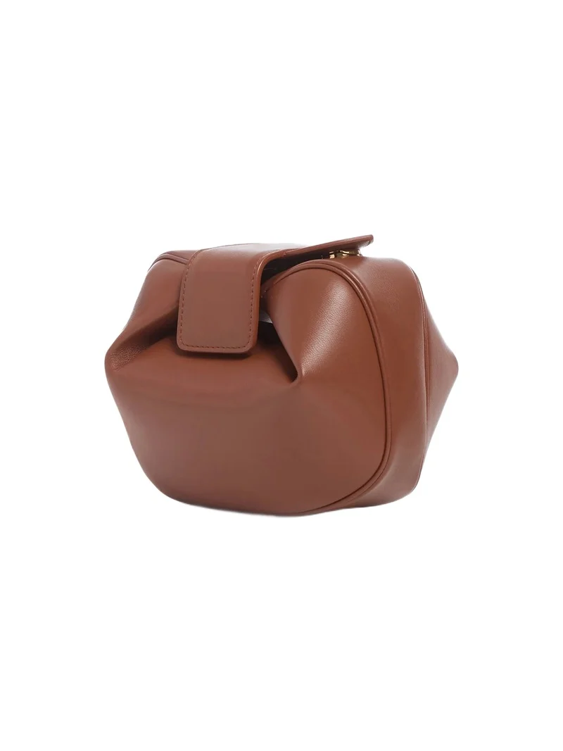 Gabriela Hearst Soft Demi Clutch in Cognac Nappa Leather