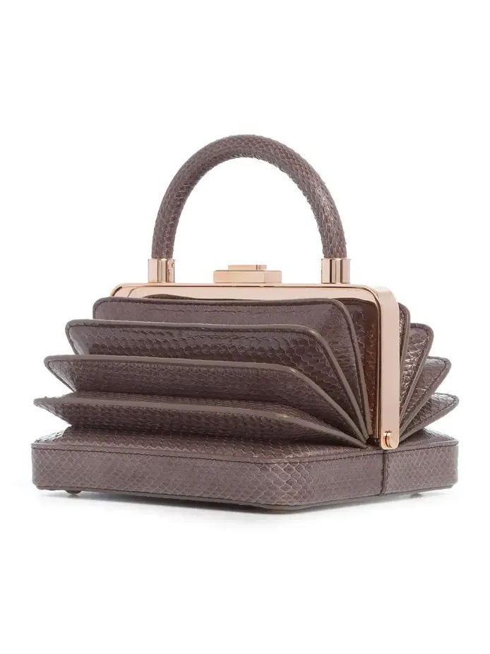 Gabriela Hearst Diana Bag in Charcoal Snakeskin