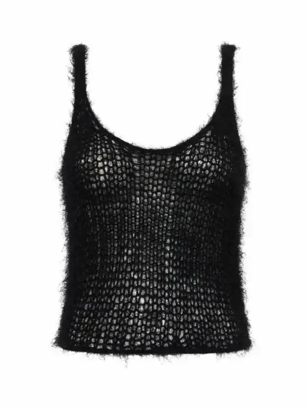 Gabriela Hearst Nur Knit Tank Top in Black Silk Cashmere