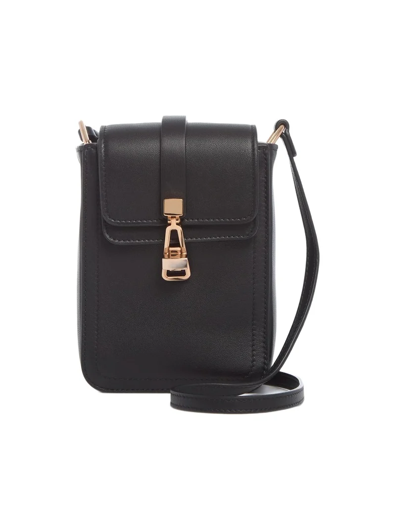 Gabriela Hearst Phone Pouch in Black Nappa Leather