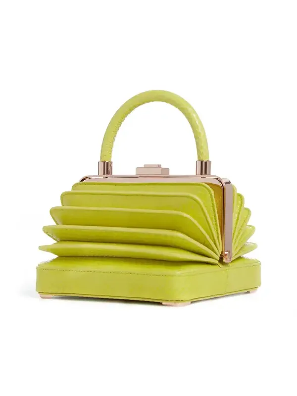 Gabriela Hearst Small Diana Bag in Lime Adamite Snakeskin