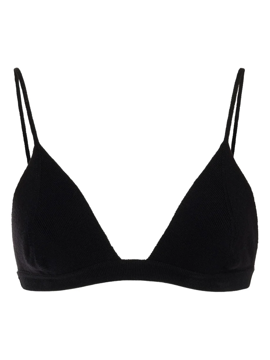 Gabriela Hearst Chevier Knit Bra in Black Merino Wool