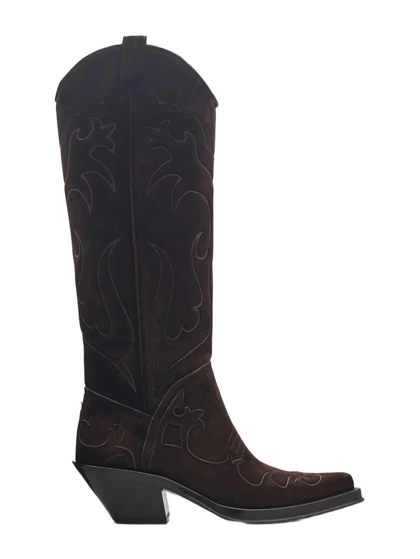 Capitana Cowboy Boot in Dark Chocolate Suede Capitana Cowboy Boot in Dark Chocolate Suede