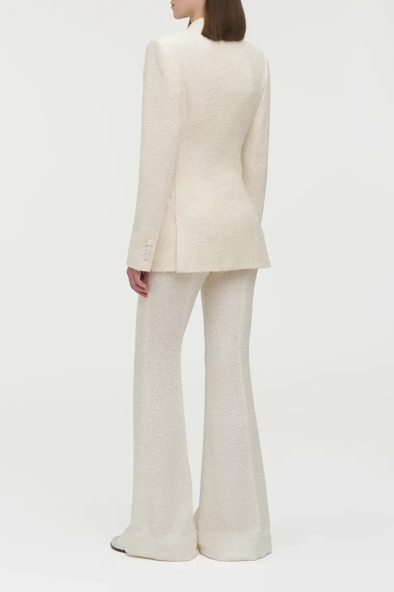 Gabriela Hearst Rhein Flare Pant in Ivory Silk Boucle | Thumbnail 4 Gabriela Hearst Rhein Flare Pant in Ivory Silk Boucle | Thumbnail 4