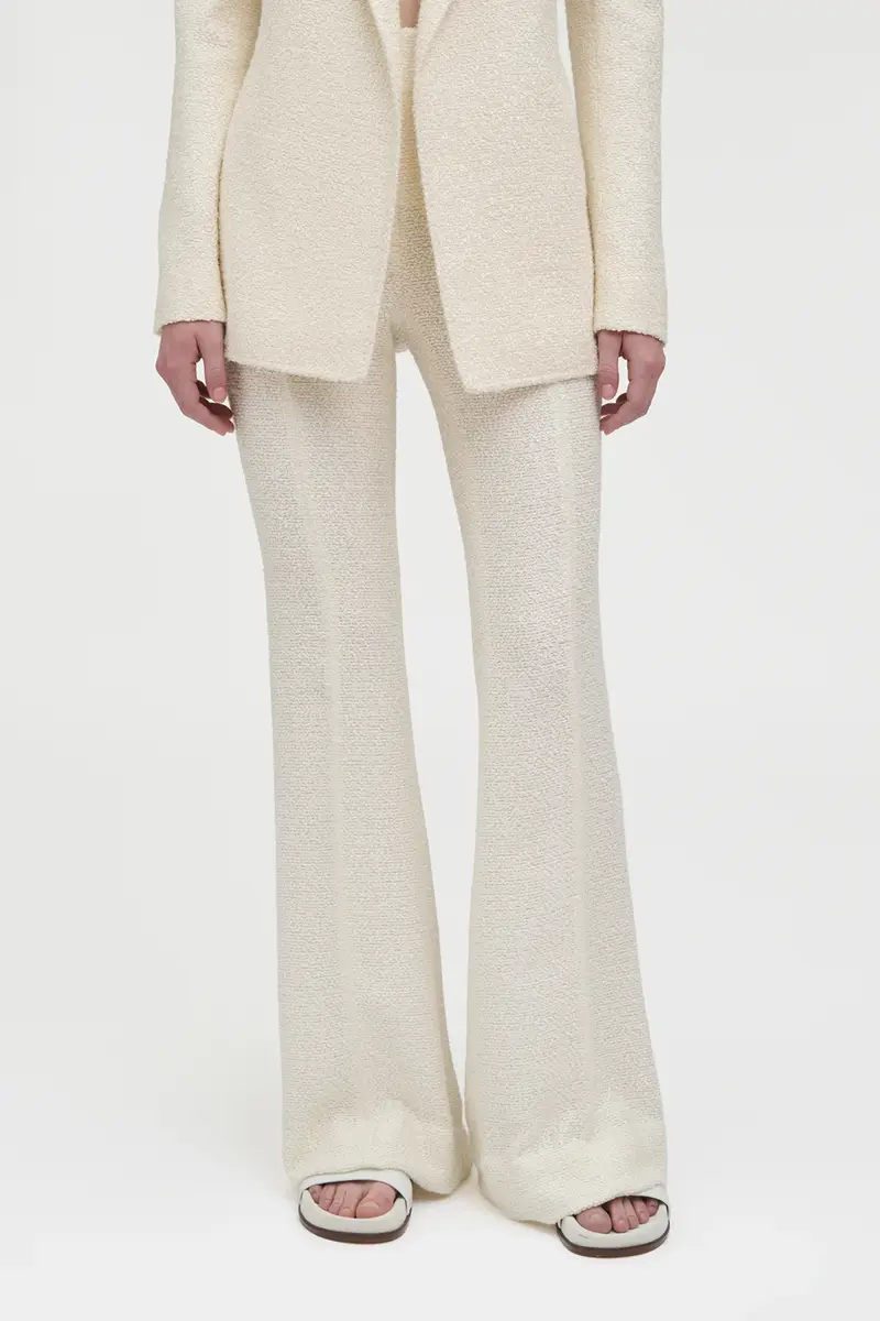 Gabriela Hearst Rhein Flare Pant in Ivory Silk Boucle | Thumbnail 5 Gabriela Hearst Rhein Flare Pant in Ivory Silk Boucle | Thumbnail 5