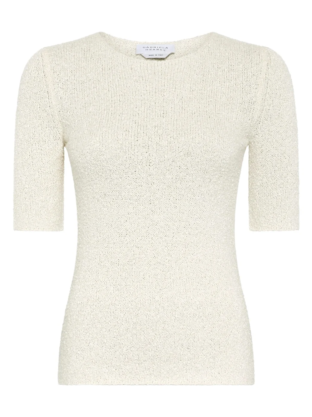 Gabriela Hearst Valentia Knit T-Shirt in Off White Mulberry Silk