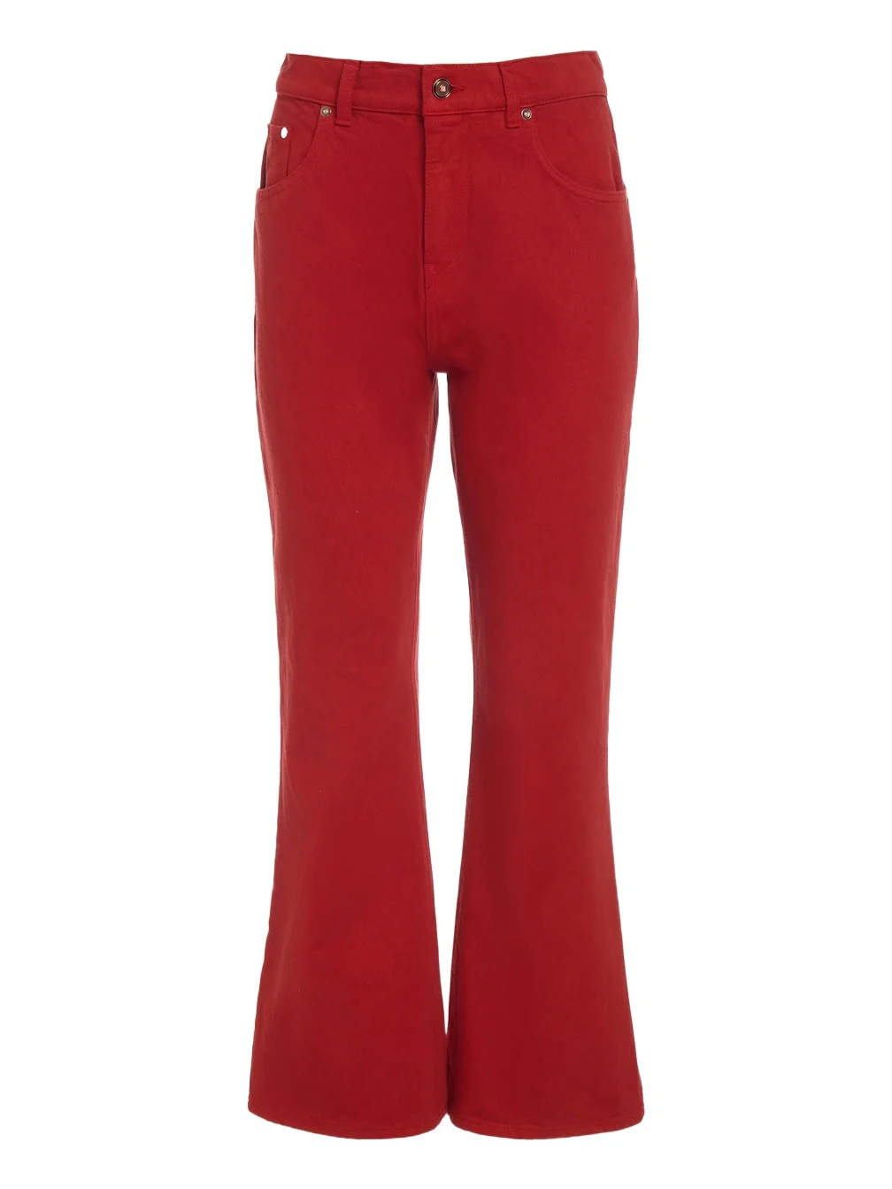 Gabriela Hearst Ezra Bootcut Cropped Jean in Antelope Orange Recycled Cotton Denim