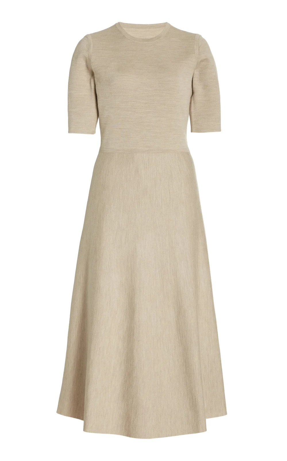 Gabriela Hearst Seymore Knit Midi Dress in Oatmeal Merino Wool Cashmere