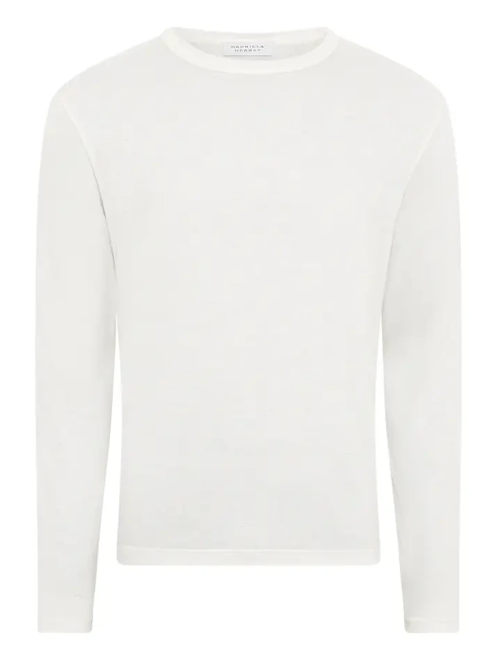 Owen Long Sleeve T-Shirt in Ivory Cashmere Jersey Owen Long Sleeve T-Shirt in Ivory Cashmere Jersey