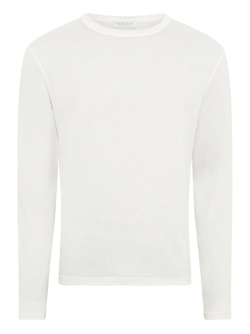 Gabriela Hearst Owen Long Sleeve T-Shirt in Ivory Cashmere Jersey