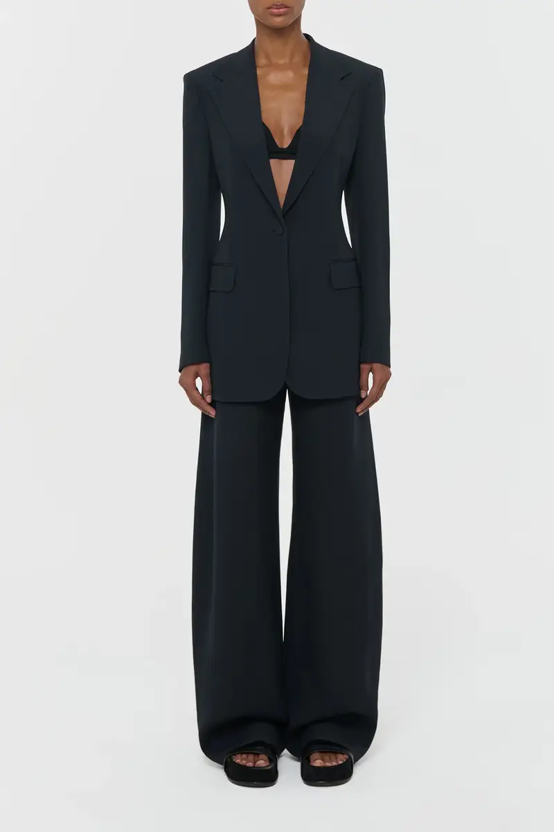 Gabriela Hearst Merat Barrel-leg Pant in Black Silk Wool Cady | Thumbnail 2 Gabriela Hearst Merat Barrel-leg Pant in Black Silk Wool Cady | Thumbnail 2