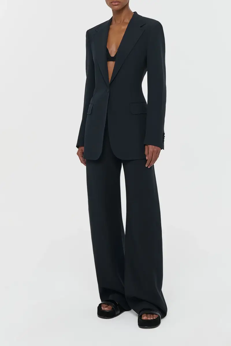 Gabriela Hearst Merat Barrel-leg Pant in Black Silk Wool Cady | Thumbnail 3 Gabriela Hearst Merat Barrel-leg Pant in Black Silk Wool Cady | Thumbnail 3