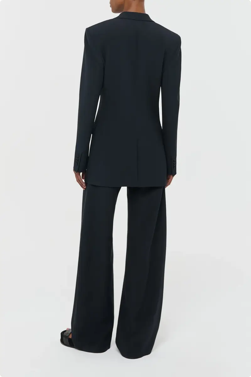 Gabriela Hearst Merat Barrel-leg Pant in Black Silk Wool Cady | Thumbnail 4 Gabriela Hearst Merat Barrel-leg Pant in Black Silk Wool Cady | Thumbnail 4