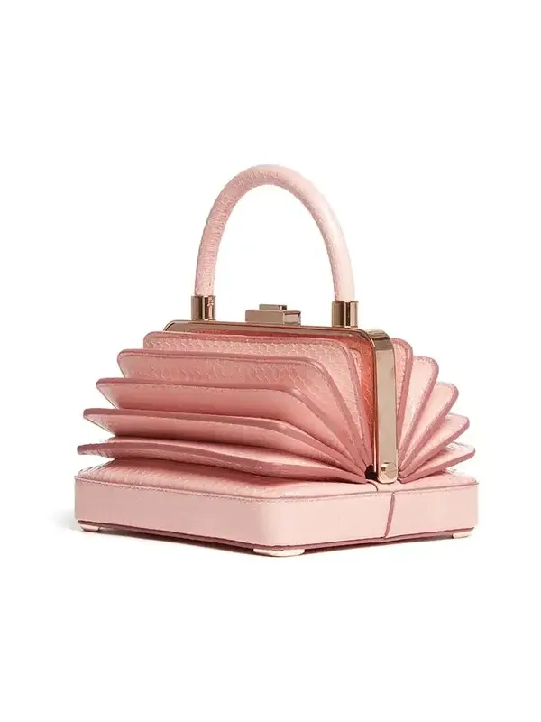 Gabriela Hearst Small Diana Bag in Pink Snakeskin