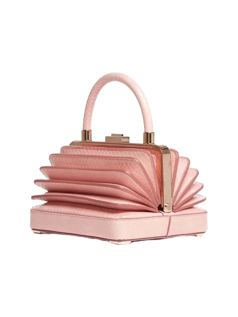 Gabriela Hearst Small Diana Bag in Pink Snakeskin