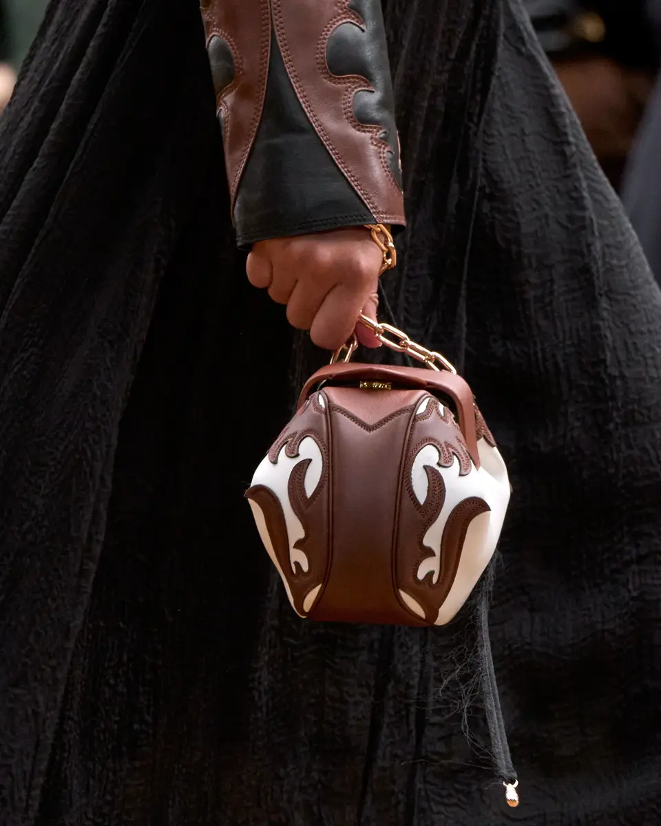Gabriela Hearst Soft Demi Western Clutch with Chain in Multi Nappa Leather | Thumbnail 2 Gabriela Hearst Soft Demi Western Clutch with Chain in Multi Nappa Leather | Thumbnail 2