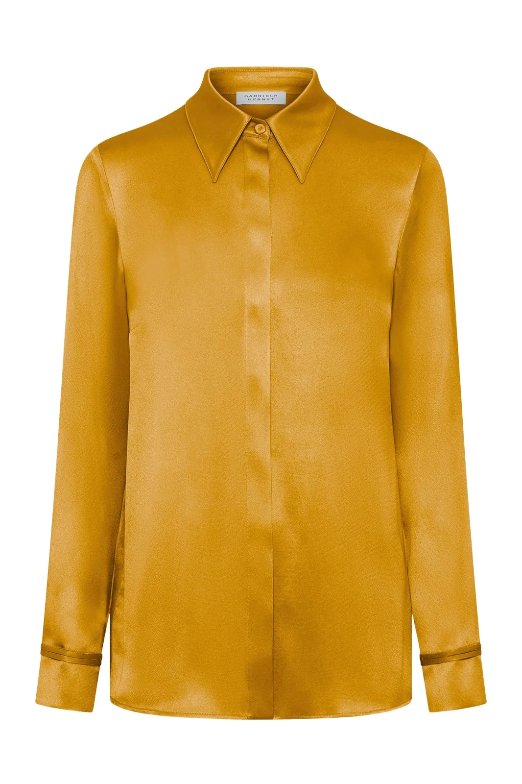 Cruz Shirt in Golden Birch Silk Satin Cruz Shirt in Golden Birch Silk Satin