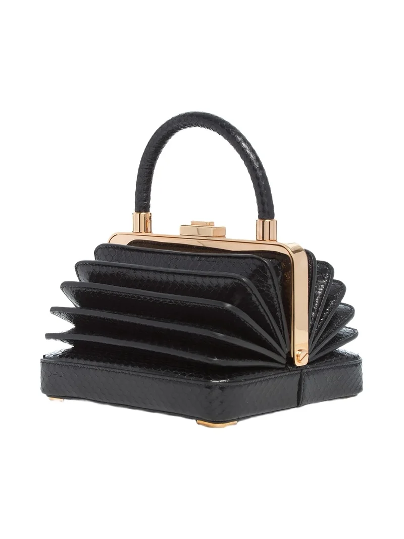 Gabriela Hearst Small Diana Bag in Black Snakeskin