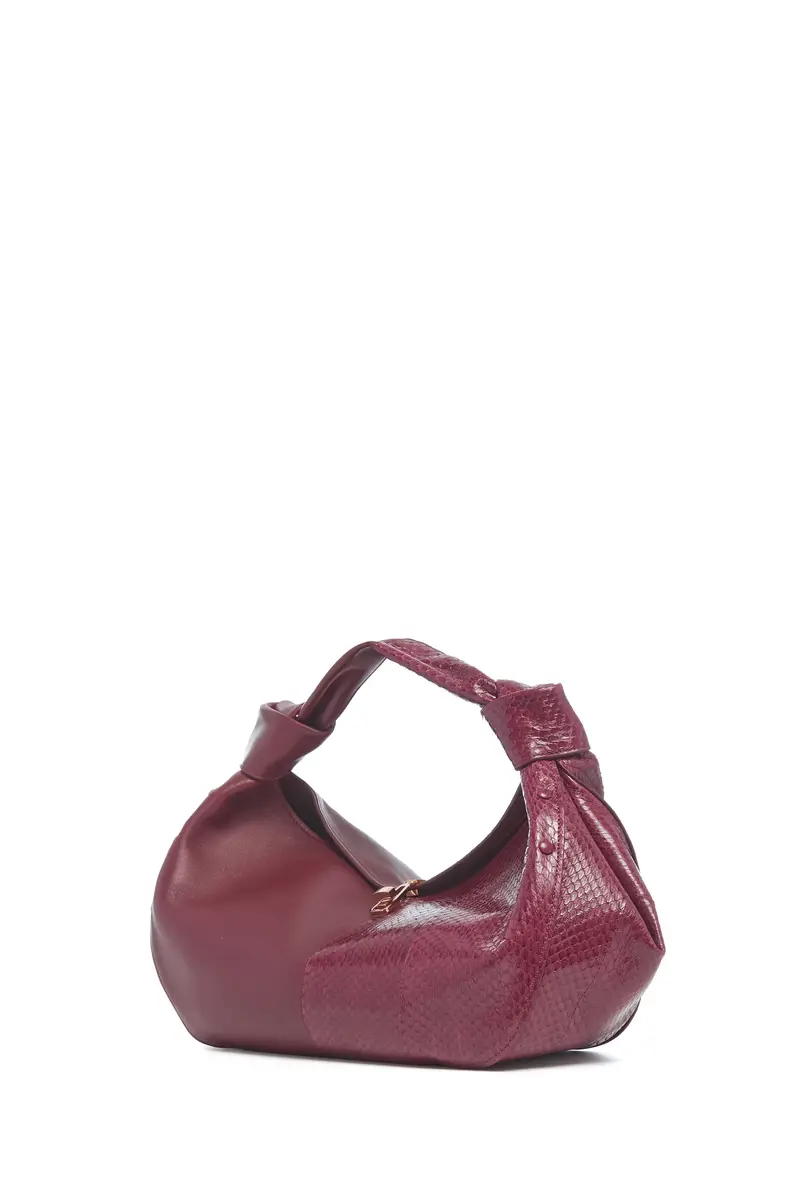 Gabriela Hearst Small Antonia Bag in Bordeaux Nappa Leather & Snakeskin | Thumbnail 3