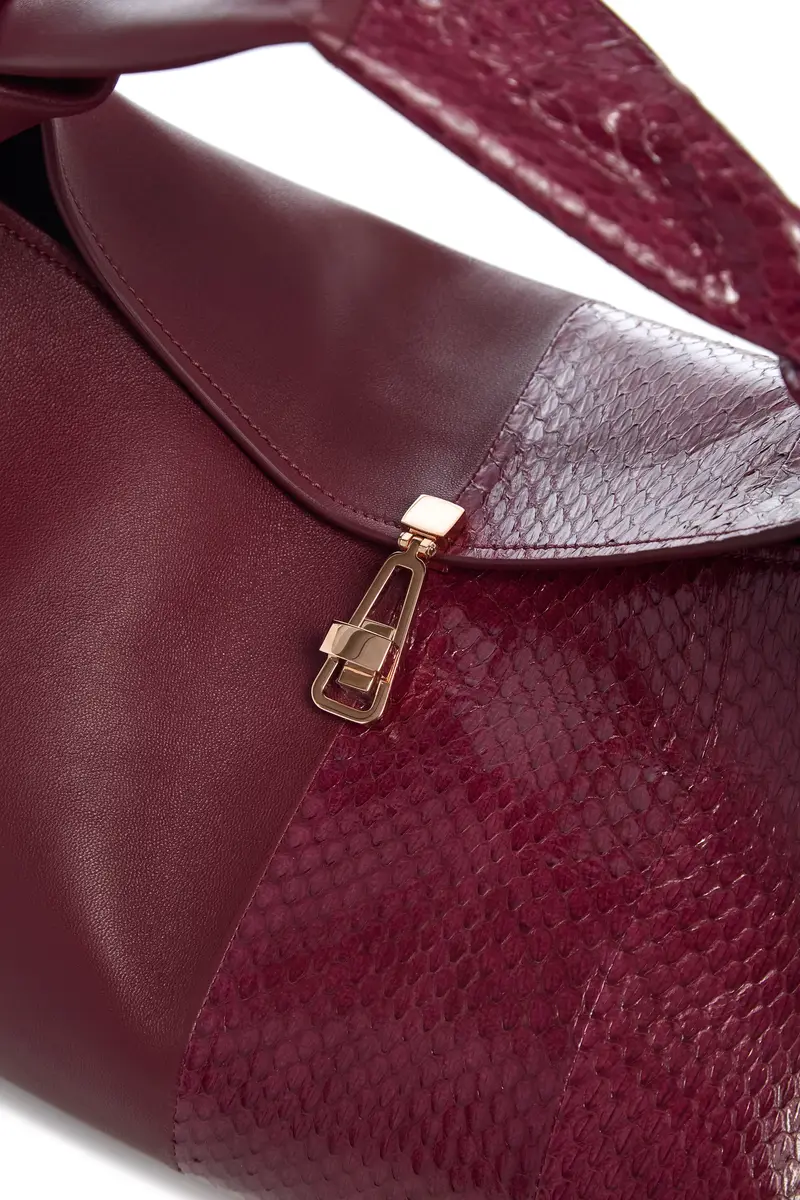 Gabriela Hearst Small Antonia Bag in Bordeaux Nappa Leather & Snakeskin | Thumbnail 4
