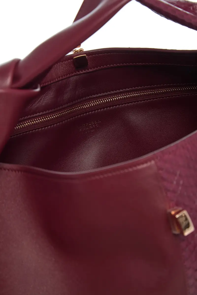 Gabriela Hearst Small Antonia Bag in Bordeaux Nappa Leather & Snakeskin | Thumbnail 5