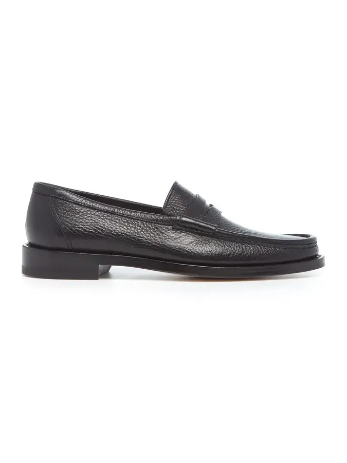 Pierre Loafer in Black Textured Leather Pierre Loafer in Black Textured Leather