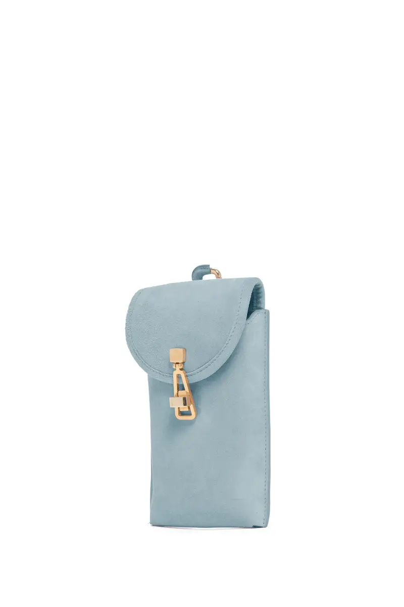 Gabriela Hearst Sunglasses Pouch in Light Blue Suede | Thumbnail 2