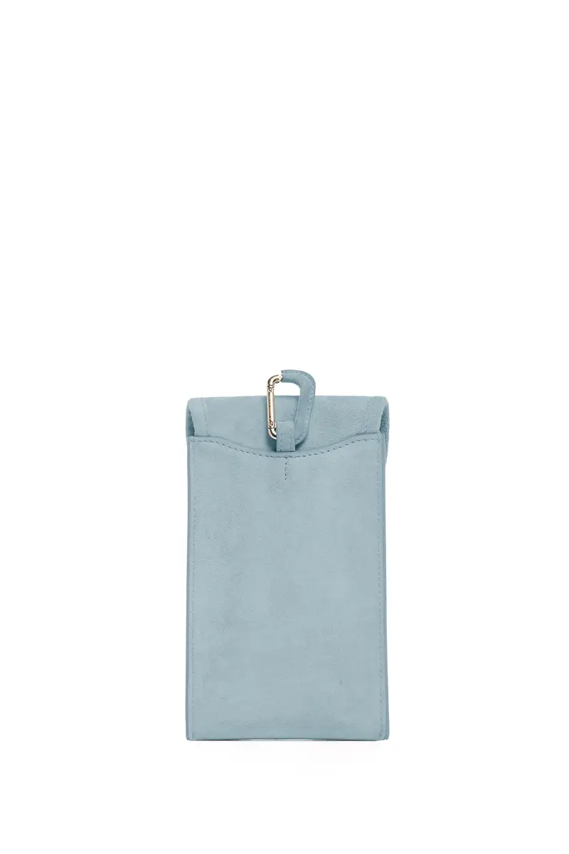 Gabriela Hearst Sunglasses Pouch in Light Blue Suede | Thumbnail 3