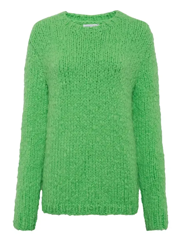 Lawrence Knit Sweater in Florescent Green Welfat Cashmere Lawrence Knit Sweater in Florescent Green Welfat Cashmere