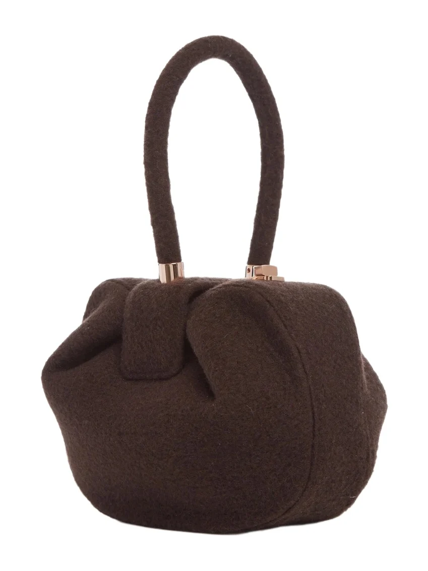 Gabriela Hearst Nina Bag in Chocolate Cashmere Felt