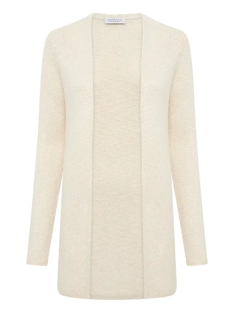 Gabriela Hearst Jani Knit Cardigan in Ivory Cashmere