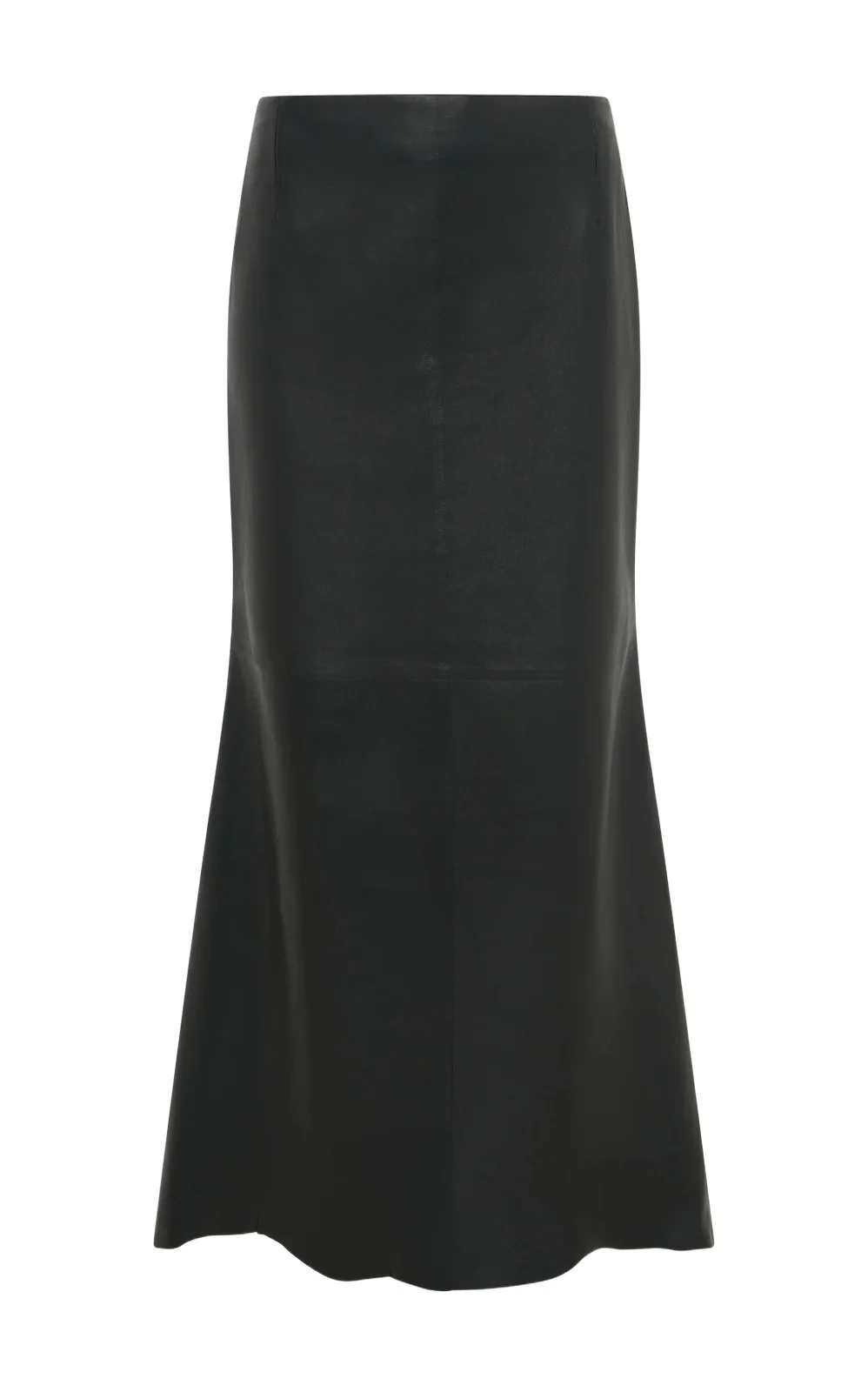 Gabriela Hearst Edwardo Raw Cut Skirt in Black Soft Leather
