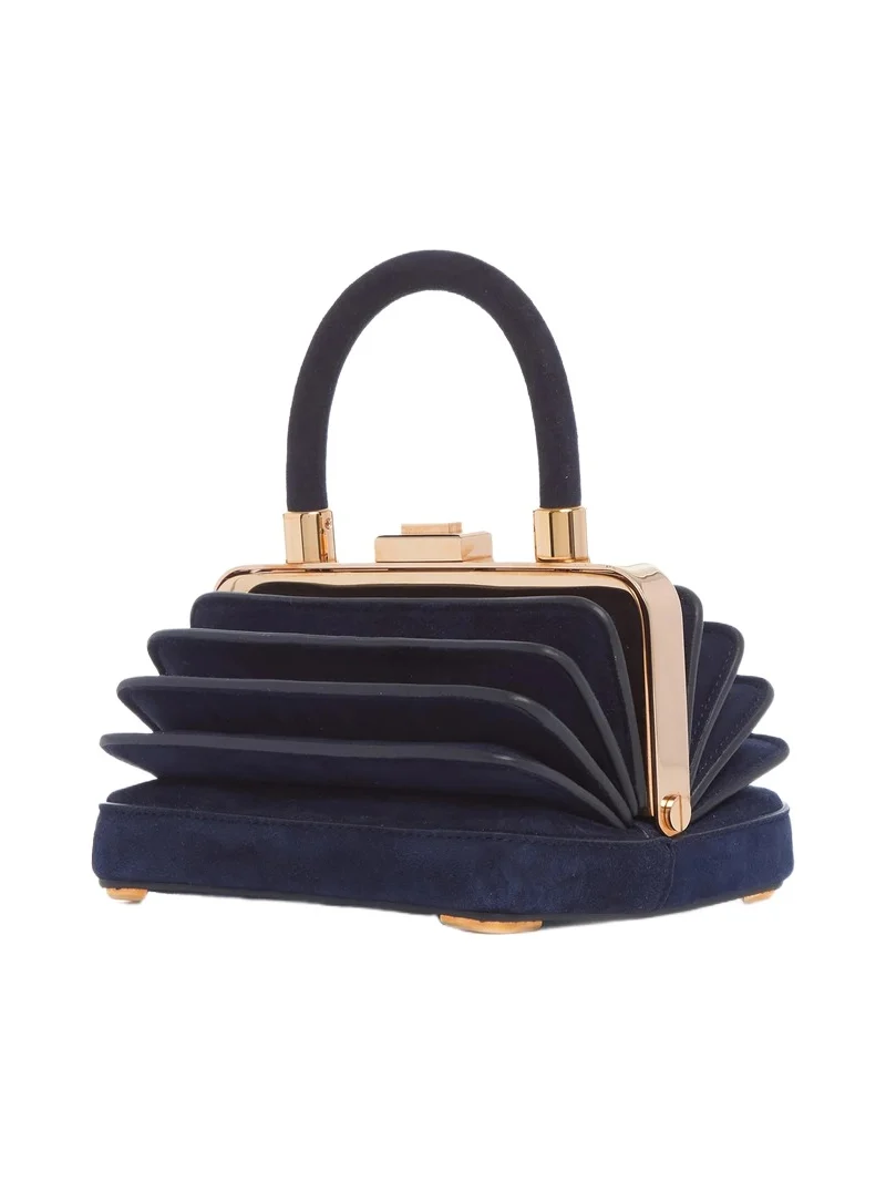 Gabriela Hearst Mini Diana Bag in Navy Suede