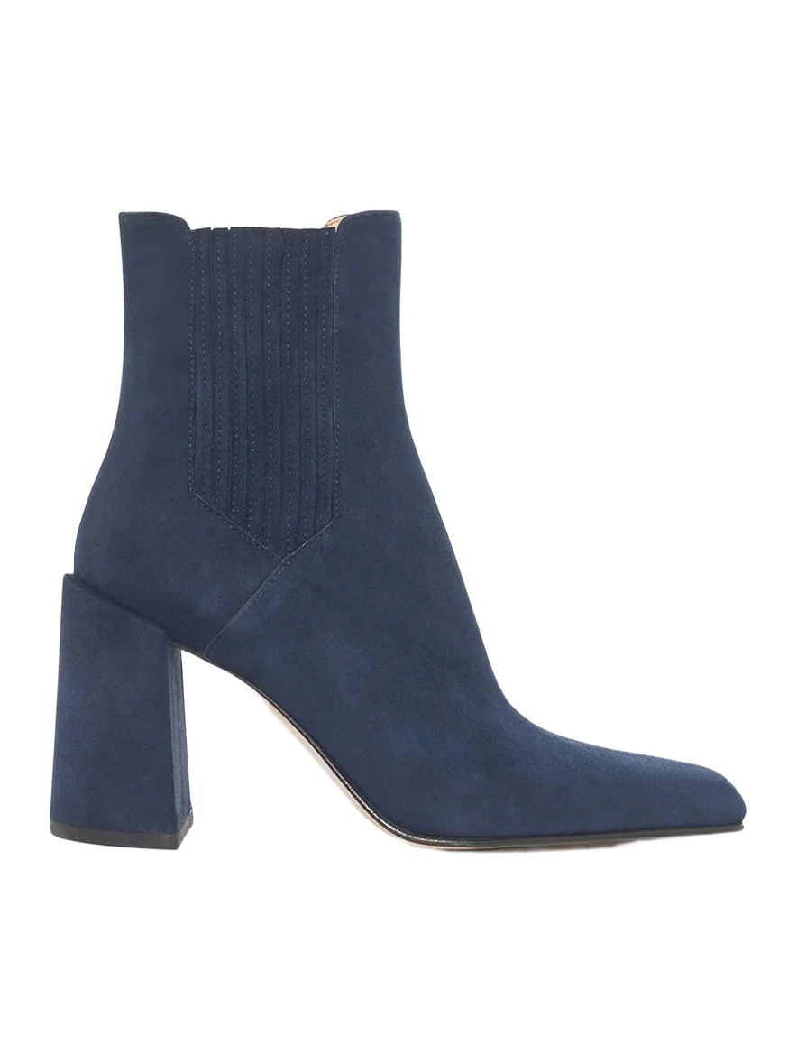 Luke High Heel Ankle Boot in Navy Suede Luke High Heel Ankle Boot in Navy Suede