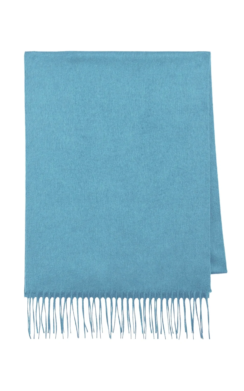 Blaine Fringe Scarf in Light Blue Brushed Silk Cashmere