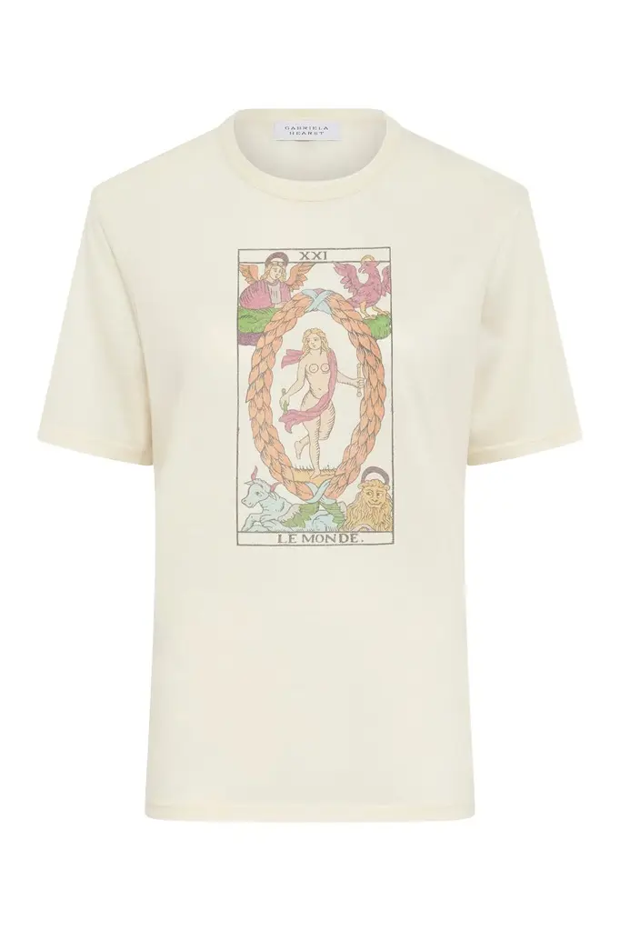 Sayara T-Shirt In World Multi Printed Cashmere Sayara T-Shirt In World Multi Printed Cashmere