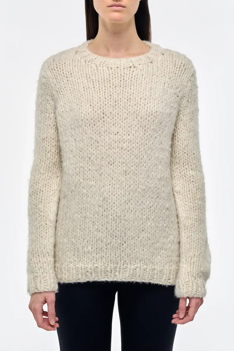 Gabriela Hearst Lawrence Knit Sweater in Ivory Welfat Cashmere | Thumbnail 2 Gabriela Hearst Lawrence Knit Sweater in Ivory Welfat Cashmere | Thumbnail 2