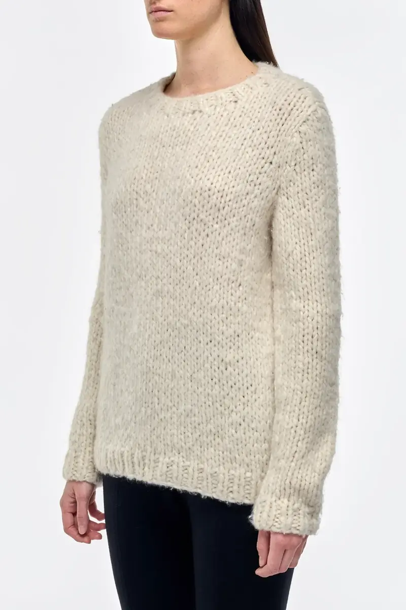 Gabriela Hearst Lawrence Knit Sweater in Ivory Welfat Cashmere | Thumbnail 3 Gabriela Hearst Lawrence Knit Sweater in Ivory Welfat Cashmere | Thumbnail 3