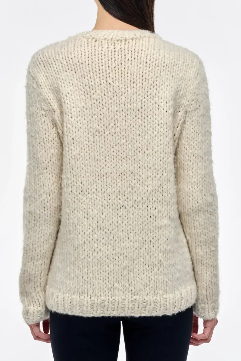 Gabriela Hearst Lawrence Knit Sweater in Ivory Welfat Cashmere | Thumbnail 4 Gabriela Hearst Lawrence Knit Sweater in Ivory Welfat Cashmere | Thumbnail 4