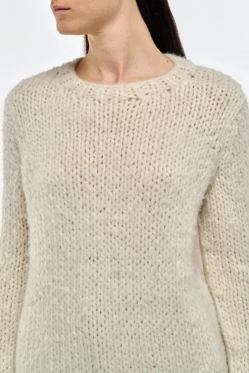 Gabriela Hearst Lawrence Knit Sweater in Ivory Welfat Cashmere | Thumbnail 5 Gabriela Hearst Lawrence Knit Sweater in Ivory Welfat Cashmere | Thumbnail 5
