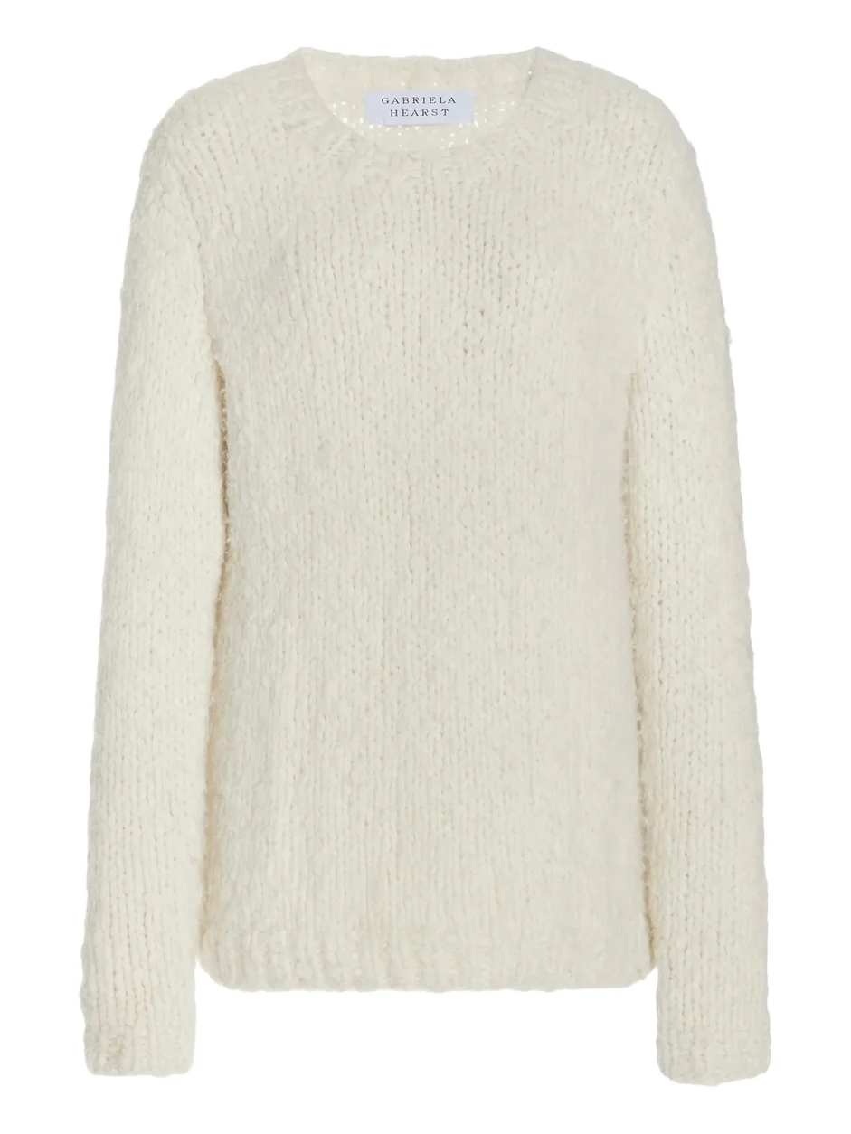 Gabriela Hearst Lawrence Knit Sweater in Ivory Welfat Cashmere